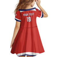 Canada Ice Hockey Custom Kid Short Sleeve Dress Maple Leaf Turkey Mascot