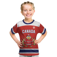 Canada Ice Hockey Custom Kid T Shirt Maple Leaf Turkey Mascot