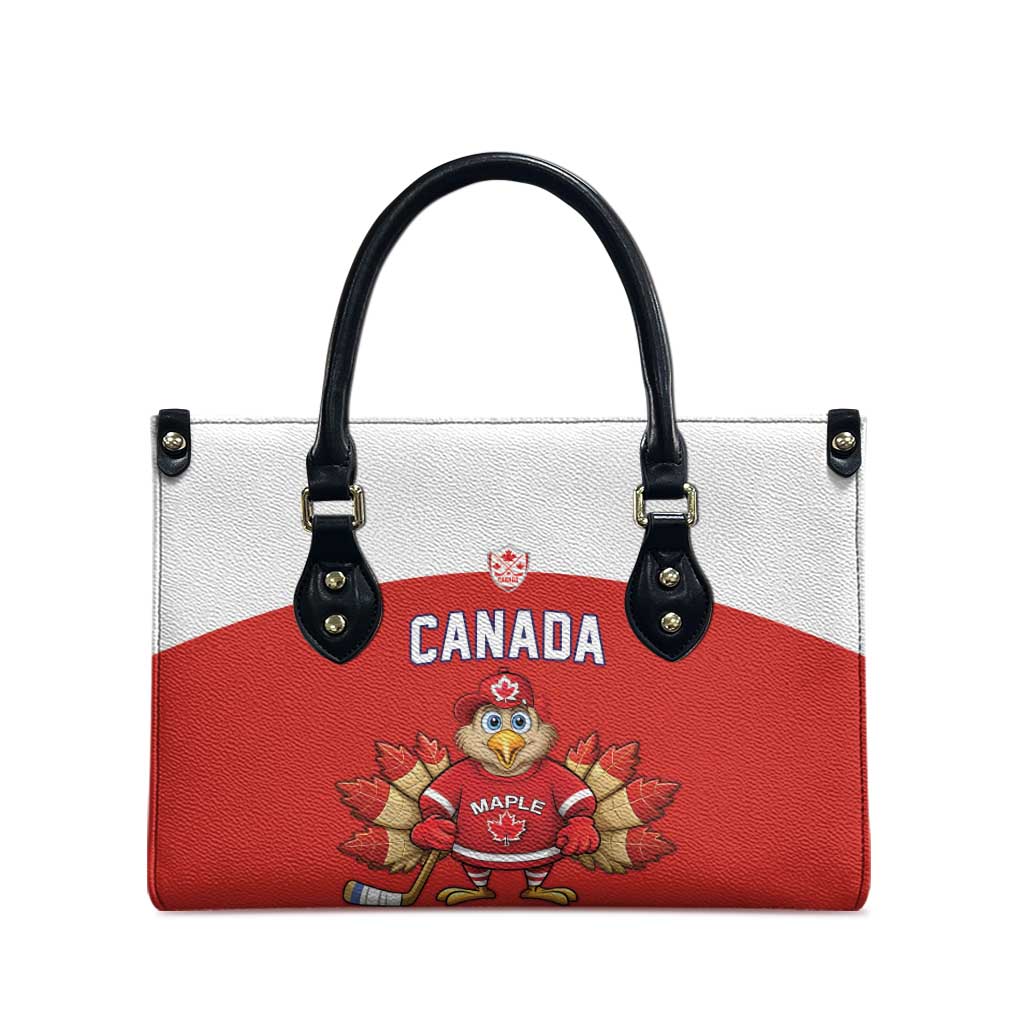 Canada Ice Hockey Leather Bag Maple Leaf Turkey Mascot