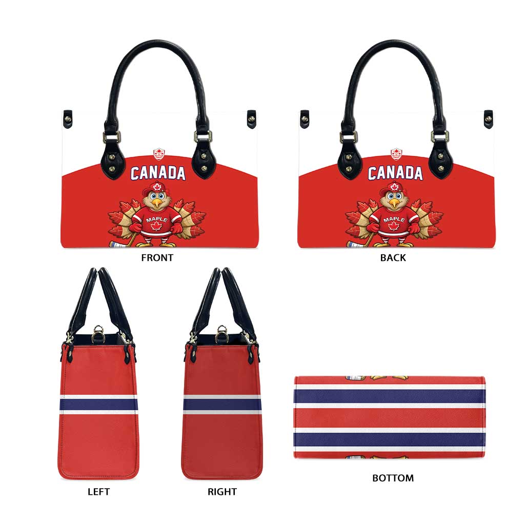 Canada Ice Hockey Leather Bag Maple Leaf Turkey Mascot
