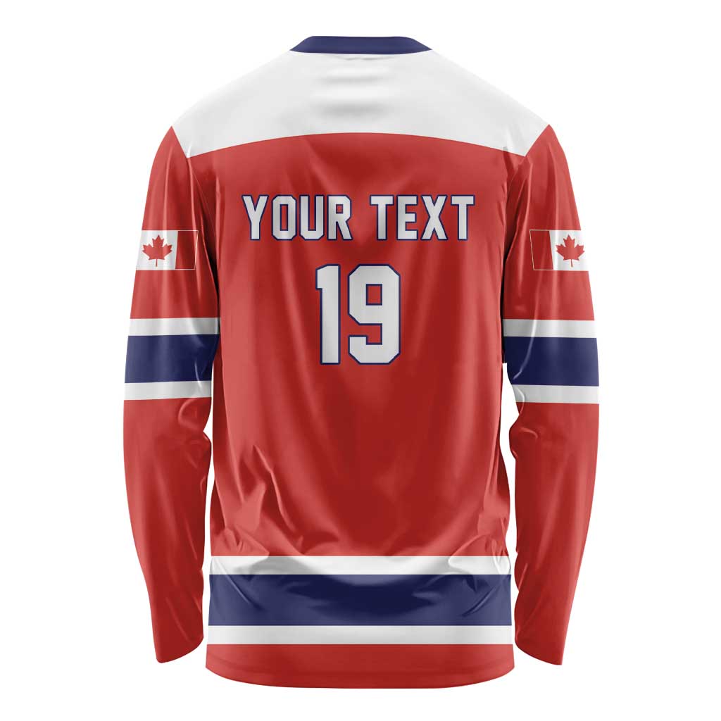 Canada Ice Hockey Custom Long Sleeve Shirt Maple Leaf Turkey Mascot