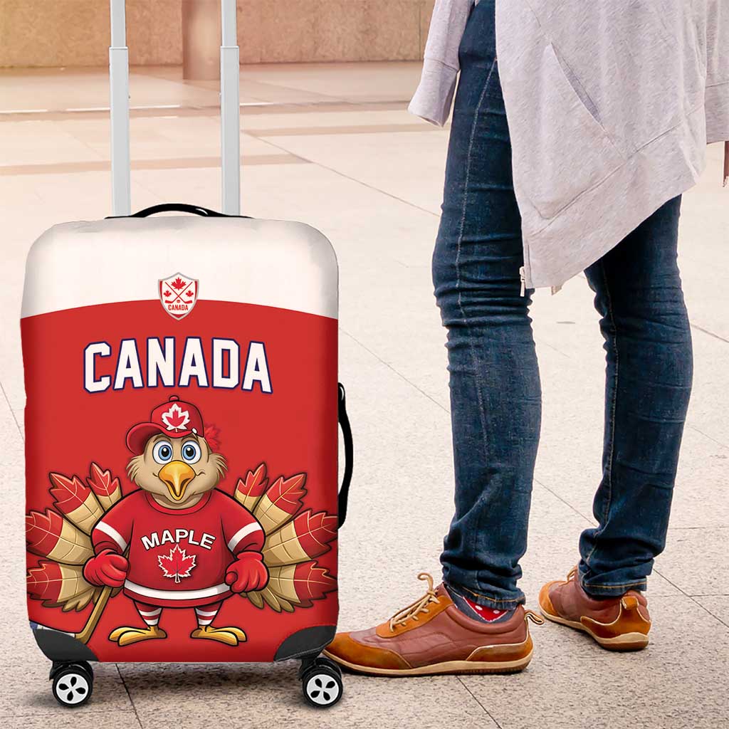 Canada Ice Hockey Luggage Cover Maple Leaf Turkey Mascot