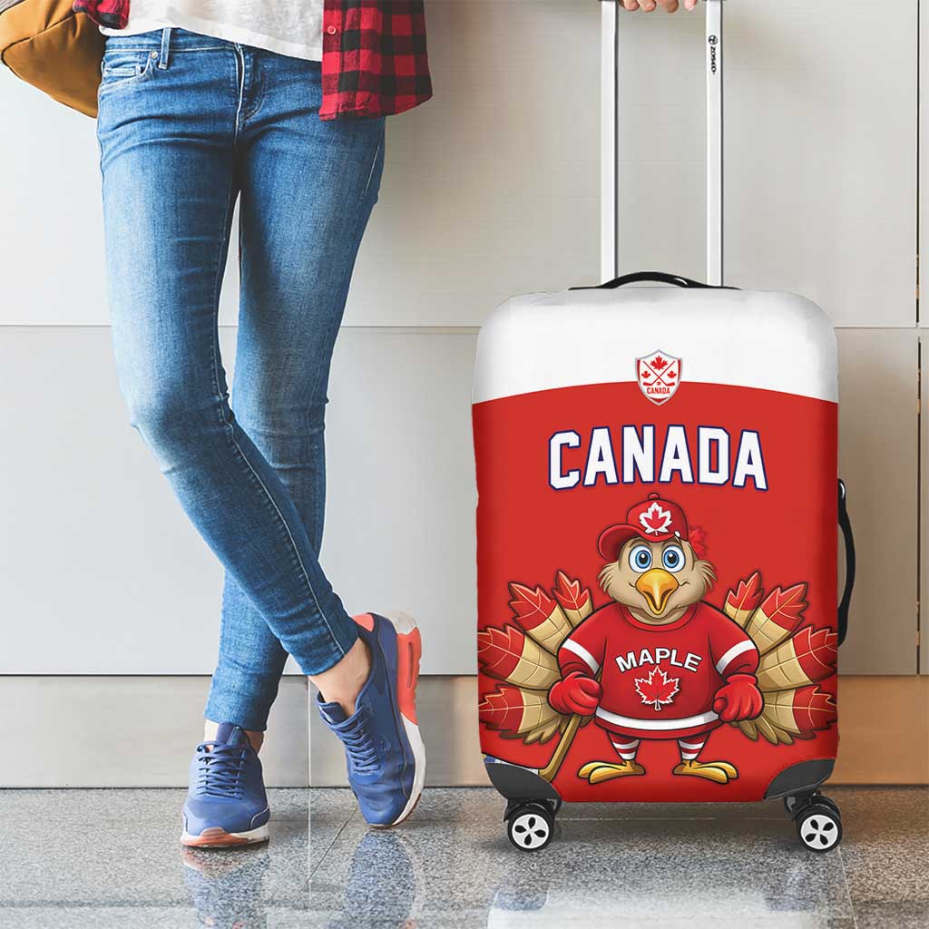 Canada Ice Hockey Luggage Cover Maple Leaf Turkey Mascot