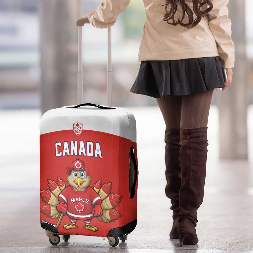 Canada Ice Hockey Luggage Cover Maple Leaf Turkey Mascot