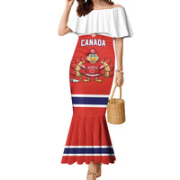 Canada Ice Hockey Custom Mermaid Dress Maple Leaf Turkey Mascot