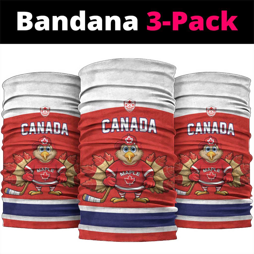 Canada Ice Hockey Neck Gaiter Maple Leaf Turkey Mascot
