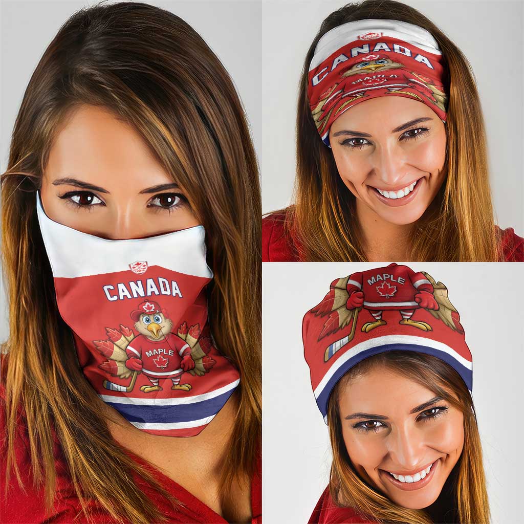 Canada Ice Hockey Neck Gaiter Maple Leaf Turkey Mascot