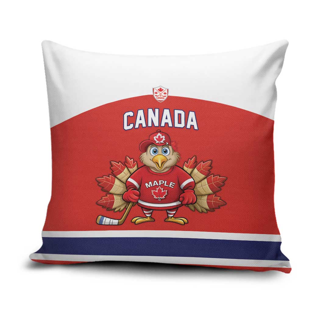 Canada Ice Hockey Pillow Cover Maple Leaf Turkey Mascot