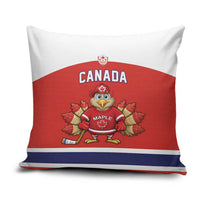Canada Ice Hockey Pillow Cover Maple Leaf Turkey Mascot