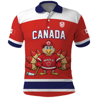 Canada Ice Hockey Custom Polo Shirt Maple Leaf Turkey Mascot