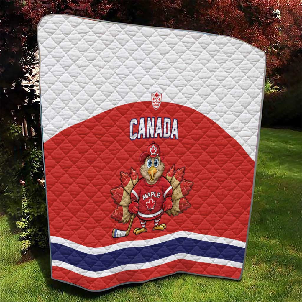 Canada Ice Hockey Quilt Maple Leaf Turkey Mascot