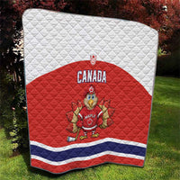 Canada Ice Hockey Quilt Maple Leaf Turkey Mascot