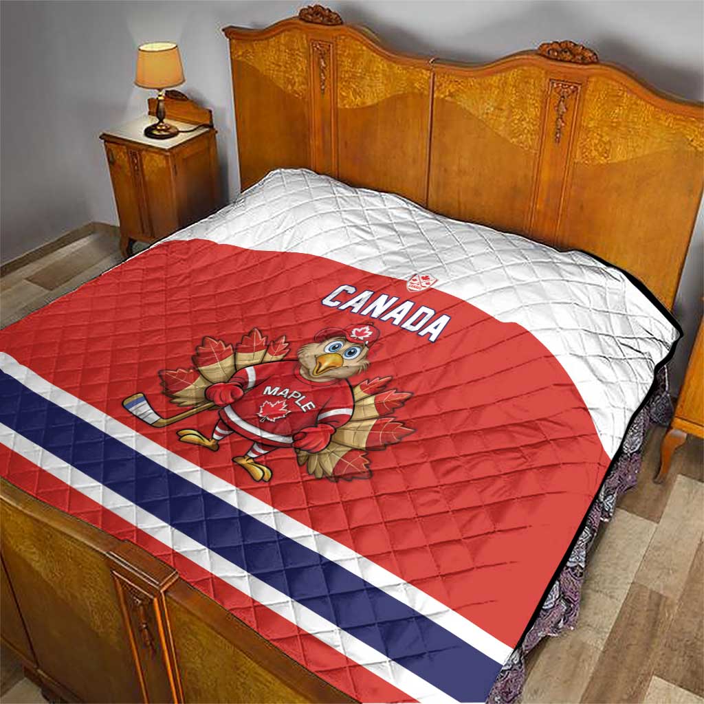 Canada Ice Hockey Quilt Maple Leaf Turkey Mascot