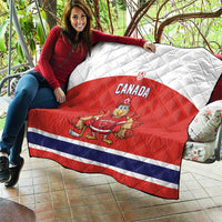 Canada Ice Hockey Quilt Maple Leaf Turkey Mascot