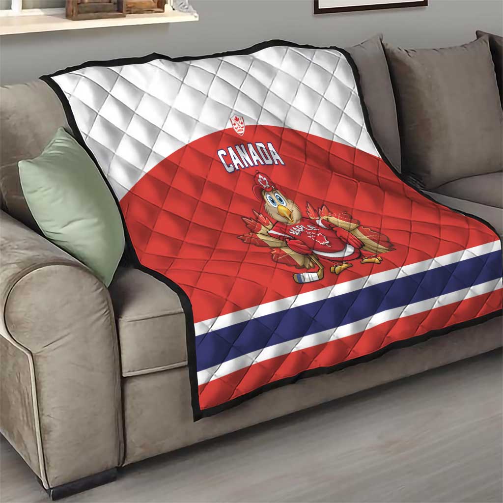 Canada Ice Hockey Quilt Maple Leaf Turkey Mascot