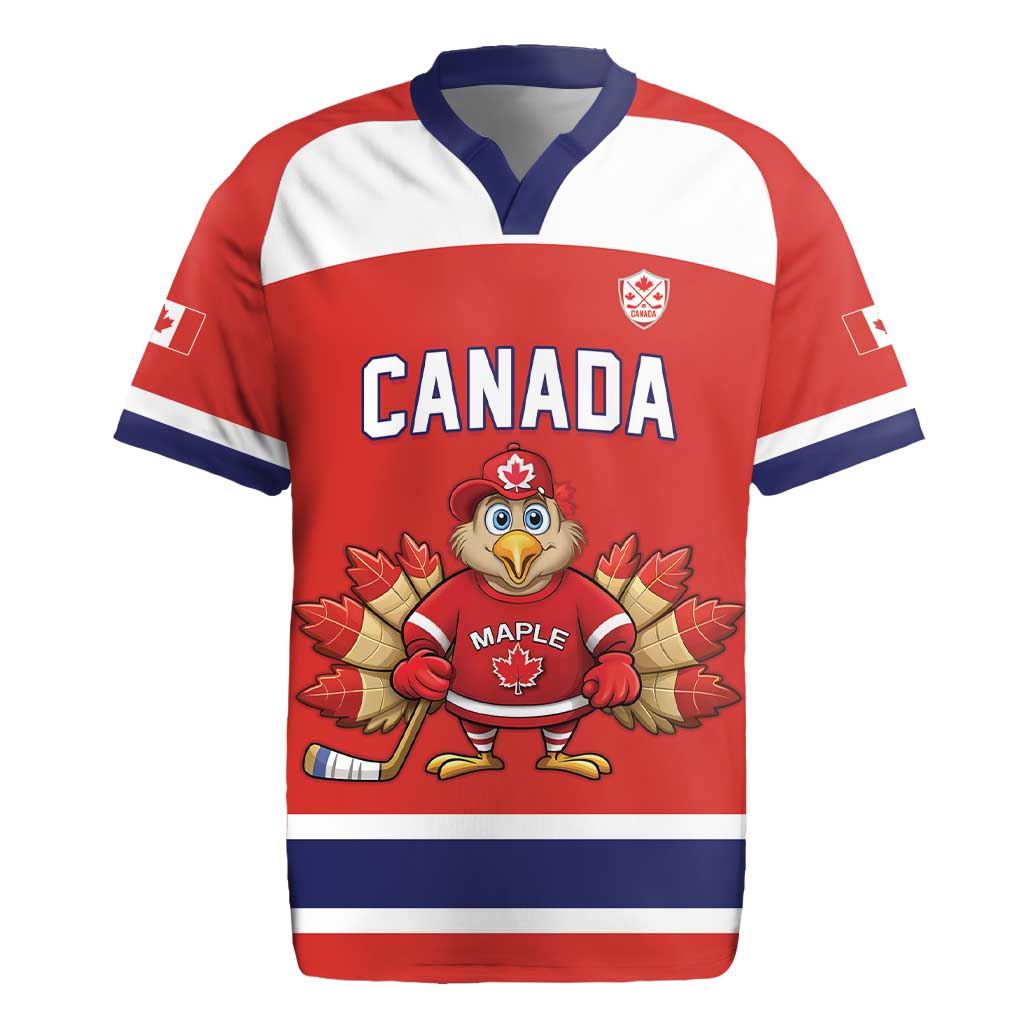 Canada Ice Hockey Custom Rugby Jersey Maple Leaf Turkey Mascot