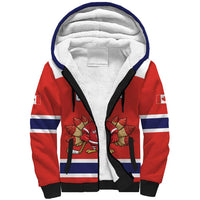 Canada Ice Hockey Custom Sherpa Hoodie Maple Leaf Turkey Mascot