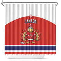 Canada Ice Hockey Shower Curtain Maple Leaf Turkey Mascot