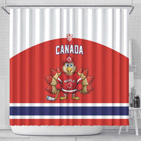 Canada Ice Hockey Shower Curtain Maple Leaf Turkey Mascot