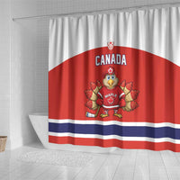 Canada Ice Hockey Shower Curtain Maple Leaf Turkey Mascot