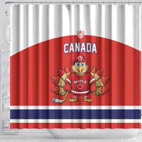 Canada Ice Hockey Shower Curtain Maple Leaf Turkey Mascot