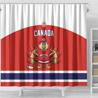 Canada Ice Hockey Shower Curtain Maple Leaf Turkey Mascot