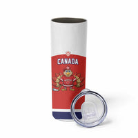 Canada Ice Hockey Custom Skinny Tumbler Maple Leaf Turkey Mascot