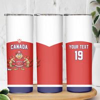 Canada Ice Hockey Custom Skinny Tumbler Maple Leaf Turkey Mascot