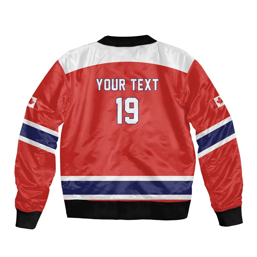 Canada Ice Hockey Custom Sleeve Zip Bomber Jacket Maple Leaf Turkey Mascot