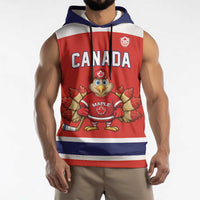 Canada Ice Hockey Custom Sleeveless Hoodie Maple Leaf Turkey Mascot