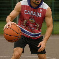 Canada Ice Hockey Custom Sleeveless Hoodie Maple Leaf Turkey Mascot