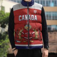 Canada Ice Hockey Custom Sleeveless Puffer Jacket Maple Leaf Turkey Mascot