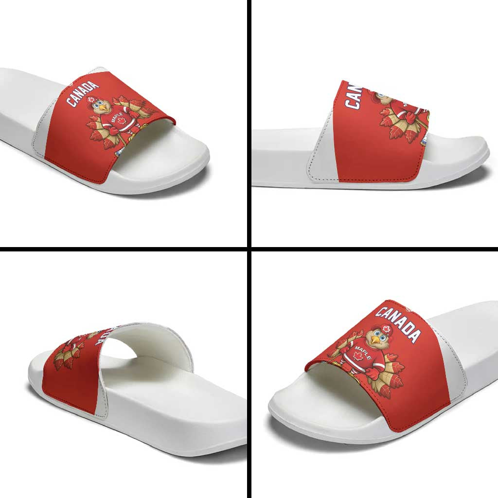 Canada Ice Hockey Slide Sandals Maple Leaf Turkey Mascot