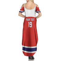Canada Ice Hockey Custom Summer Maxi Dress Maple Leaf Turkey Mascot