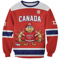 Canada Ice Hockey Custom Sweatshirt Maple Leaf Turkey Mascot