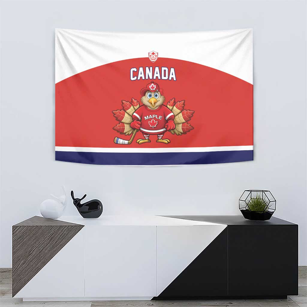 Canada Ice Hockey Tapestry Maple Leaf Turkey Mascot