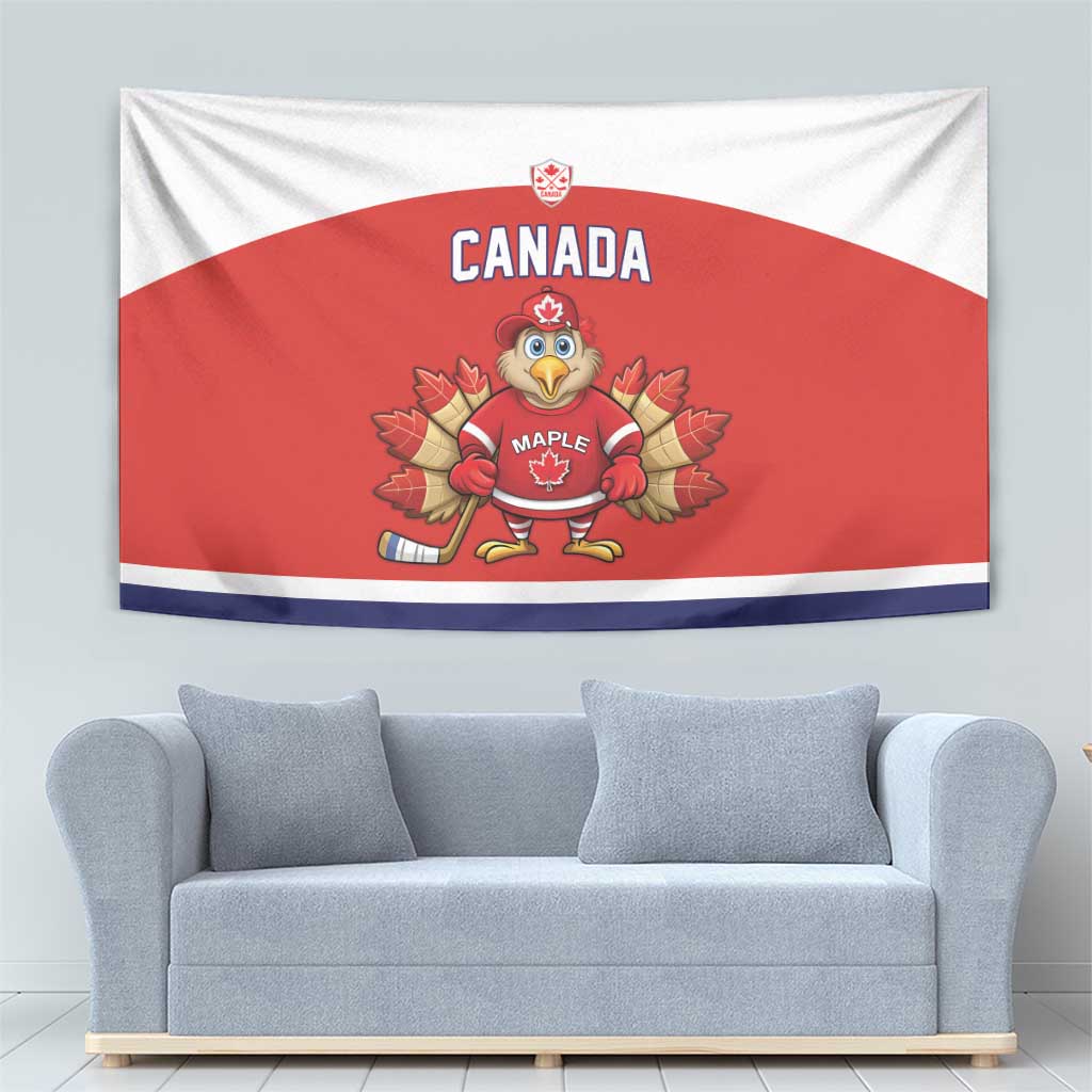 Canada Ice Hockey Tapestry Maple Leaf Turkey Mascot