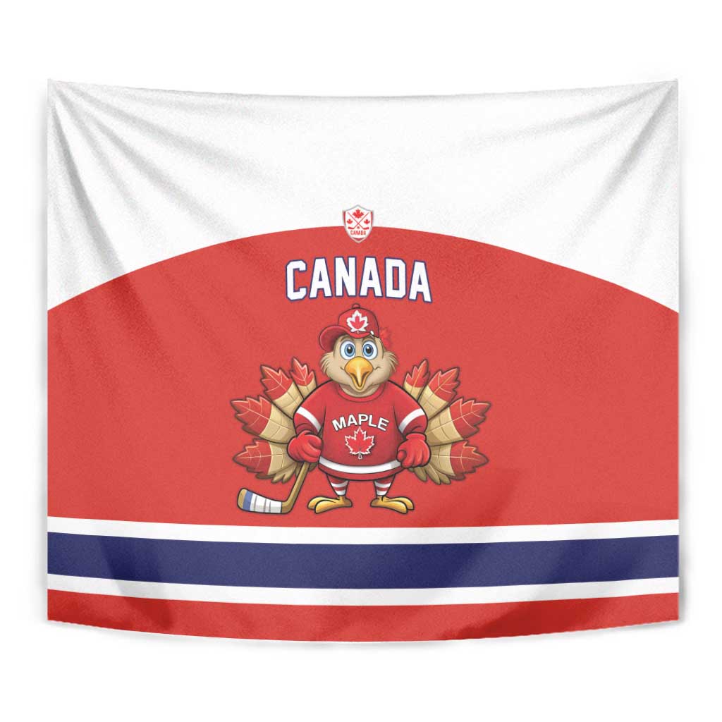 Canada Ice Hockey Tapestry Maple Leaf Turkey Mascot