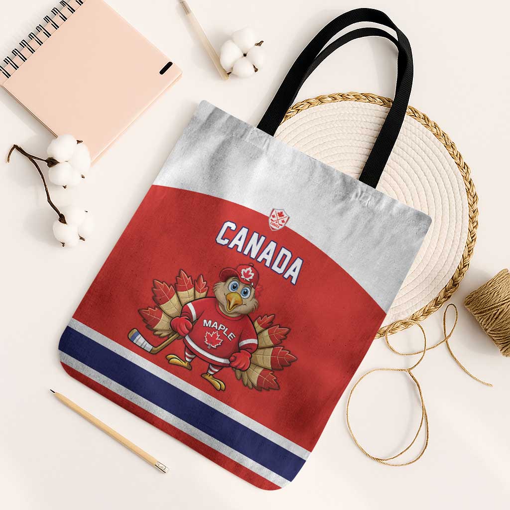 Canada Ice Hockey Tote Bag Maple Leaf Turkey Mascot