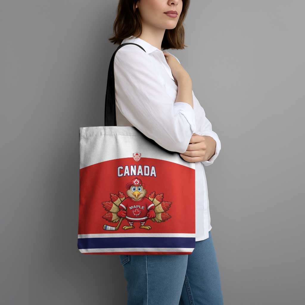 Canada Ice Hockey Tote Bag Maple Leaf Turkey Mascot