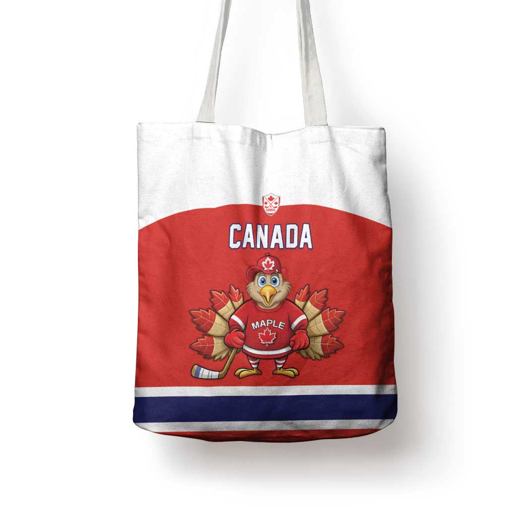 Canada Ice Hockey Tote Bag Maple Leaf Turkey Mascot