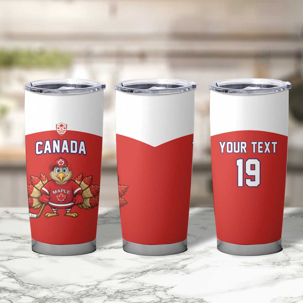 Canada Ice Hockey Custom Tumbler Cup Maple Leaf Turkey Mascot