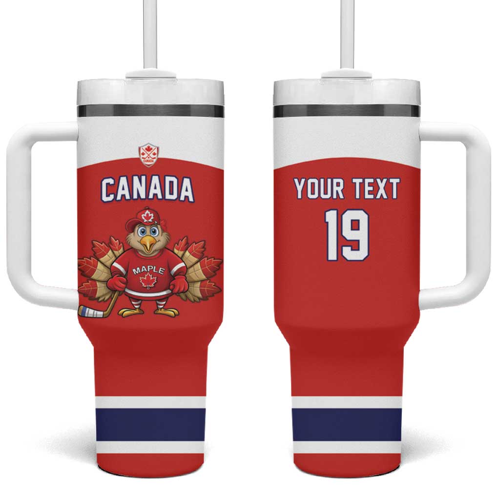 Canada Ice Hockey Custom Tumbler With Handle Maple Leaf Turkey Mascot