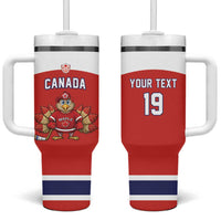 Canada Ice Hockey Custom Tumbler With Handle Maple Leaf Turkey Mascot