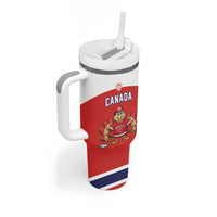 Canada Ice Hockey Custom Tumbler With Handle Maple Leaf Turkey Mascot