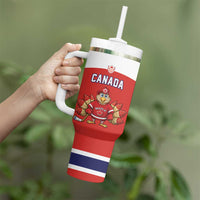 Canada Ice Hockey Custom Tumbler With Handle Maple Leaf Turkey Mascot