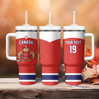 Canada Ice Hockey Custom Tumbler With Handle Maple Leaf Turkey Mascot