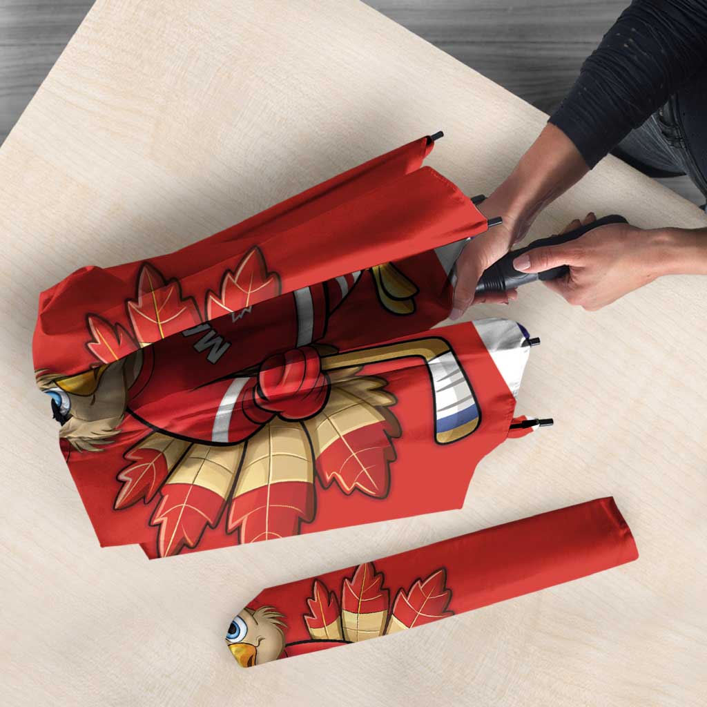 Canada Ice Hockey Umbrella Maple Leaf Turkey Mascot