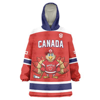 Canada Ice Hockey Custom Wearable Blanket Hoodie Maple Leaf Turkey Mascot
