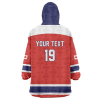 Canada Ice Hockey Custom Wearable Blanket Hoodie Maple Leaf Turkey Mascot